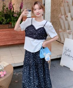 Trendy Floral Top and Skirt Set - Unique Stylish Outfit for May Day Travel, Boho Chic Fashion, Perfect for Spring and Summer