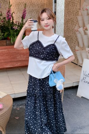 Trendy Floral Top and Skirt Set - Unique Stylish Outfit for May Day Travel, Boho Chic Fashion, Perfect for Spring and Summer