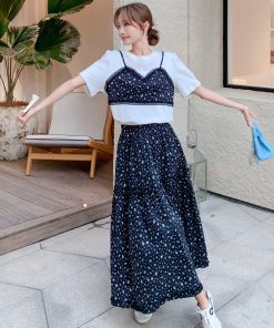 Trendy Floral Top and Skirt Set - Unique Stylish Outfit for May Day Travel, Boho Chic Fashion, Perfect for Spring and Summer