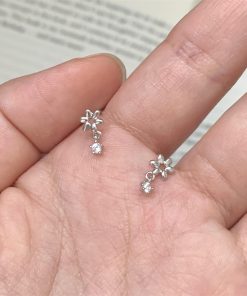 Trendy Flower Zircon Drop Earrings for Women - 2025 Niche Design High-End Jewelry