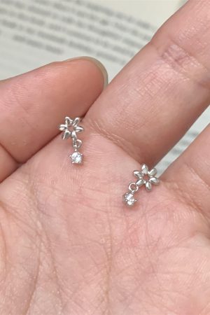 Trendy Flower Zircon Drop Earrings for Women - 2025 Niche Design High-End Jewelry