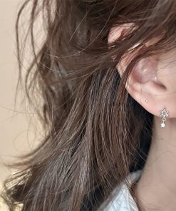 Trendy Flower Zircon Drop Earrings for Women - 2025 Niche Design High-End Jewelry