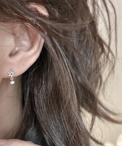 Trendy Flower Zircon Drop Earrings for Women - 2025 Niche Design High-End Jewelry