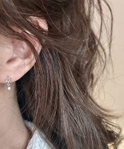 Trendy Flower Zircon Drop Earrings for Women - 2025 Niche Design High-End Jewelry