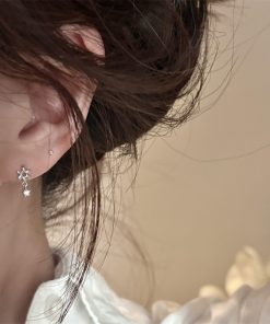 Trendy Flower Zircon Drop Earrings for Women - 2025 Niche Design High-End Jewelry