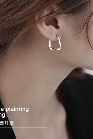 Trendy French-Style Square Earrings for Women - High-End Autumn/Winter Ear Accessories, Chic Ear Clips & Hoops 2025