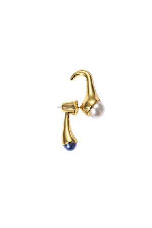 Trendy Front and Back Pearl Stud Earrings - 2025 European American Hip Hop Niche Design, Cool Statement Jewelry