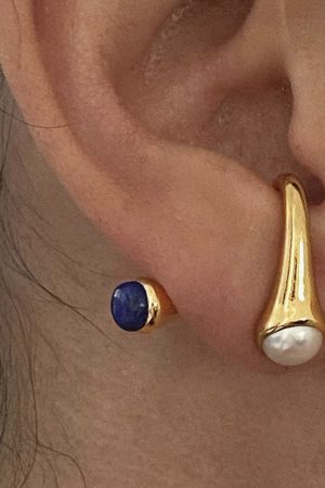 Trendy Front and Back Pearl Stud Earrings - 2025 European American Hip Hop Niche Design, Cool Statement Jewelry