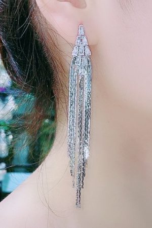 Trendy Gold Long Tassel Earrings for Women - Hypoallergenic, Japanese & Korean Style, Summer 2025 Fashion Accessory