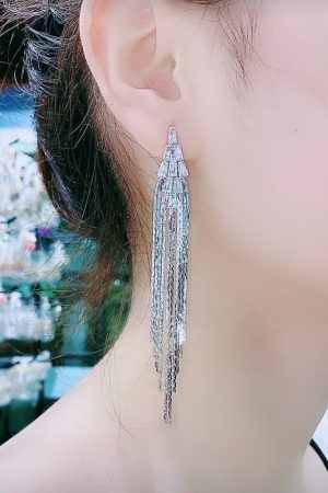 Trendy Gold Long Tassel Earrings for Women - Hypoallergenic, Japanese & Korean Style, Summer 2025 Fashion Accessory
