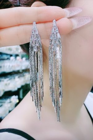 Trendy Gold Long Tassel Earrings for Women - Hypoallergenic, Japanese & Korean Style, Summer 2025 Fashion Accessory