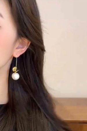Trendy Gold Round Disc Bead Hook Earrings for Women, Minimalist High-End Ear Accessories, Versatile Fashion Jewelry 2025