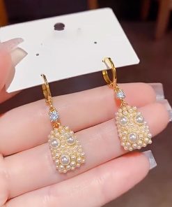 Trendy Golden Bubble Bead Cluster Drop Earrings for Women - Versatile Statement Jewelry