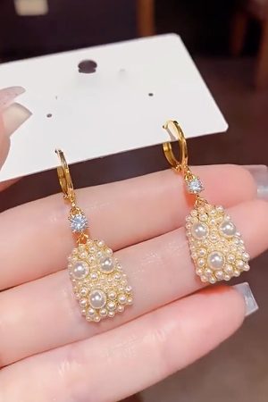 Trendy Golden Bubble Bead Cluster Drop Earrings for Women - Versatile Statement Jewelry