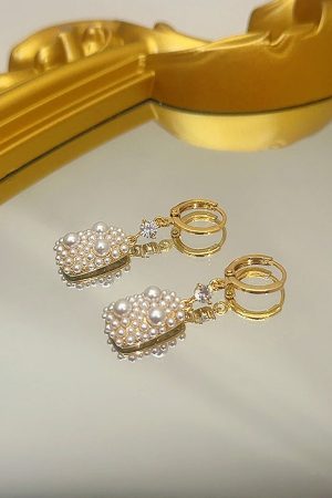 Trendy Golden Bubble Bead Cluster Drop Earrings for Women - Versatile Statement Jewelry
