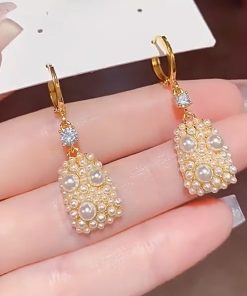 Trendy Golden Bubble Bead Cluster Drop Earrings for Women - Versatile Statement Jewelry