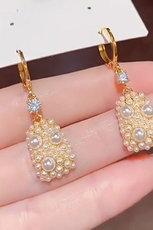 Trendy Golden Bubble Bead Cluster Drop Earrings for Women - Versatile Statement Jewelry
