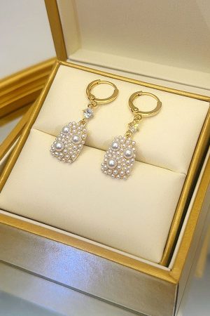 Trendy Golden Bubble Bead Cluster Drop Earrings for Women - Versatile Statement Jewelry