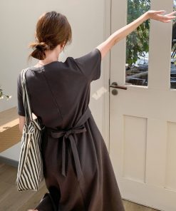 Trendy Gray Short Dress for Summer - Unique Stylish Travel Outfit, Perfect for 90s and Y2K Fashion Enthusiasts