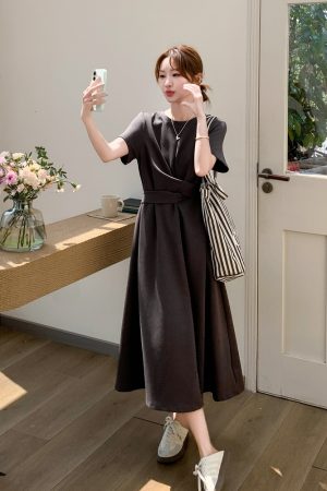 Trendy Gray Short Dress for Summer - Unique Stylish Travel Outfit, Perfect for 90s and Y2K Fashion Enthusiasts