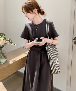 Trendy Gray Short Dress for Summer - Unique Stylish Travel Outfit, Perfect for 90s and Y2K Fashion Enthusiasts