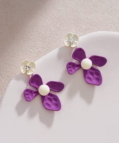 Trendy Green Floral Earrings for Women - Elegant High-End Versatile Accessories for 2025 Fashion