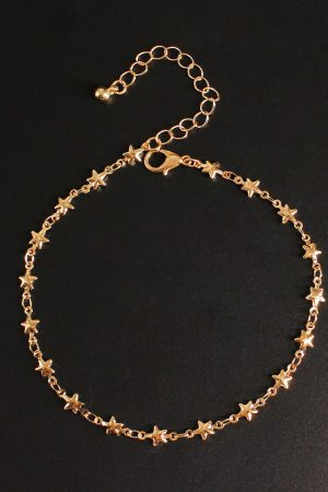 Trendy Handmade Star-Shaped Beach Anklet for Women, European American Style Personalized Chain Jewelry Accessories