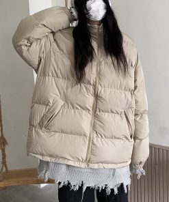 Trendy High-Neck Multi-Color Cotton Loose Coat - Japanese & Korean Style Autumn Winter Bread Jacket for Students