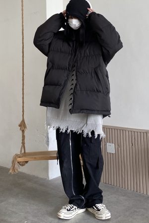Trendy High-Neck Multi-Color Cotton Loose Coat - Japanese & Korean Style Autumn Winter Bread Jacket for Students