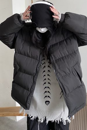 Trendy High-Neck Multi-Color Cotton Loose Coat - Japanese & Korean Style Autumn Winter Bread Jacket for Students