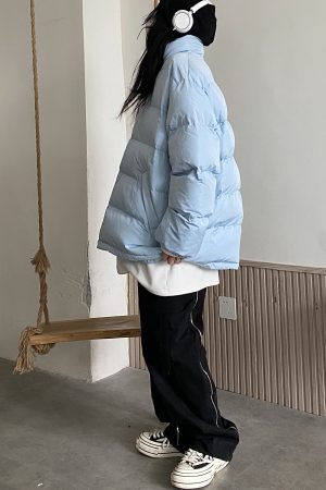 Trendy High-Neck Multi-Color Cotton Loose Coat - Japanese & Korean Style Autumn Winter Bread Jacket for Students
