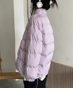 Trendy High-Neck Multi-Color Cotton Loose Coat - Japanese & Korean Style Autumn Winter Bread Jacket for Students