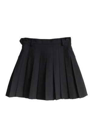 Trendy High-Waisted Dark A-Line Pleated Skirt for College, Slimming Versatile Style, Youthful Fashion Essential