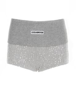 Trendy High-Waisted Spliced Sequined Ultra-Short Shorts for Spring/Summer - Sexy Bodycon Hot Pants for Fashionable Girls