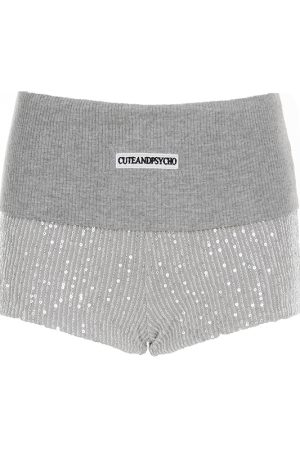 Trendy High-Waisted Spliced Sequined Ultra-Short Shorts for Spring/Summer - Sexy Bodycon Hot Pants for Fashionable Girls