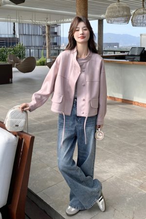 Trendy Hot Pink PU Leather Motorcycle Jacket - 2025 Style, Unique Design, Age-Reducing Fashion Outerwear for a Bold Look