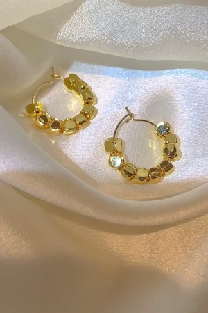 Trendy Irregular Gold Bead Ear Studs - High-End Korean Style Earrings for Women - 2025 Fashion Must-Have