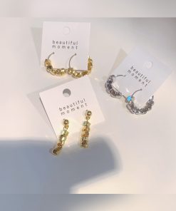 Trendy Irregular Gold Bead Ear Studs - High-End Korean Style Earrings for Women - 2025 Fashion Must-Have