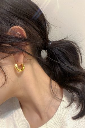 Trendy Irregular Gold Bead Ear Studs - High-End Korean Style Earrings for Women - 2025 Fashion Must-Have