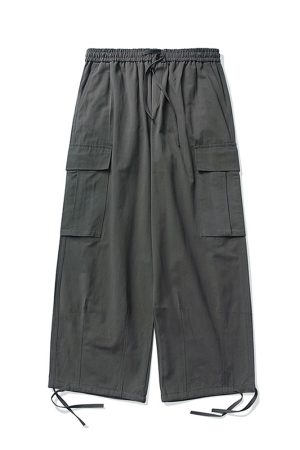 Trendy Japanese Casual Cargo Pants for Men, Functional Wide-Leg Straight-Cut Design, American Vibe, Stylish Y2K Fashion