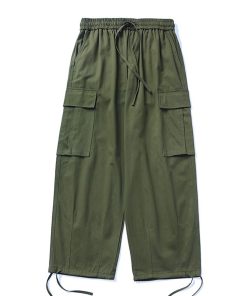 Trendy Japanese Casual Cargo Pants for Men, Functional Wide-Leg Straight-Cut Design, American Vibe, Stylish Y2K Fashion