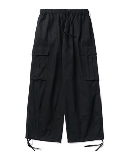 Trendy Japanese Casual Cargo Pants for Men, Functional Wide-Leg Straight-Cut Design, American Vibe, Stylish Y2K Fashion