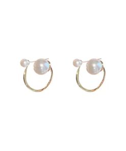 Trendy Korean Style Love Lily Pearl Stud Earrings - Retro Pure Silver Needle Design for 2025 Fashion Appeal