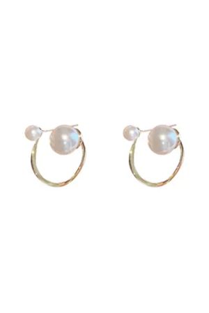 Trendy Korean Style Love Lily Pearl Stud Earrings - Retro Pure Silver Needle Design for 2025 Fashion Appeal