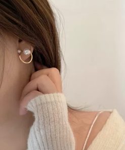 Trendy Korean Style Love Lily Pearl Stud Earrings - Retro Pure Silver Needle Design for 2025 Fashion Appeal