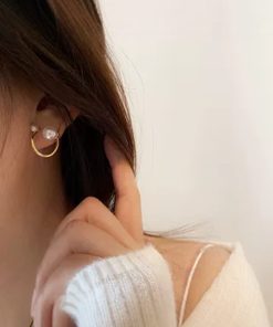 Trendy Korean Style Love Lily Pearl Stud Earrings - Retro Pure Silver Needle Design for 2025 Fashion Appeal