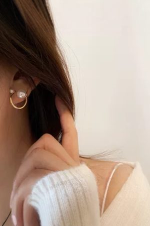 Trendy Korean Style Love Lily Pearl Stud Earrings - Retro Pure Silver Needle Design for 2025 Fashion Appeal