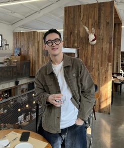 Trendy Korean Style Thin Corduroy Jacket for Men - Casual Spring and Autumn Outerwear in Stylish American Design