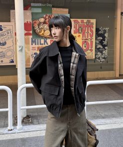 Trendy Lapel Plaid Work Jacket for Men and Women - High-End Feel, Lightweight Spring Autumn Outerwear