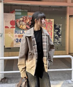 Trendy Lapel Plaid Work Jacket for Men and Women - High-End Feel, Lightweight Spring Autumn Outerwear